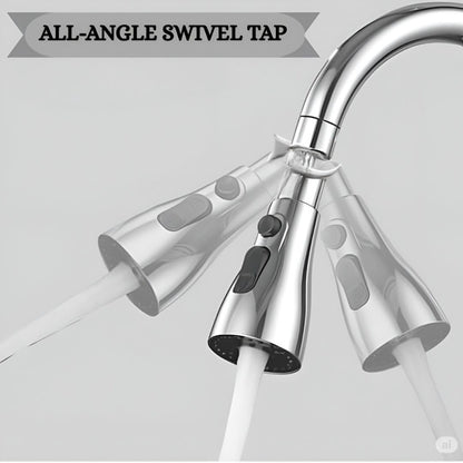 Kitchen Faucet Extender, Chrome Plated, 3-Mode Spray Head, Flexible Extension