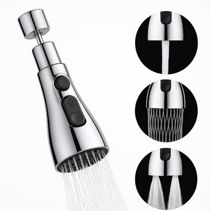 Kitchen Faucet Extender, Chrome Plated, 3-Mode Spray Head, Flexible Extension
