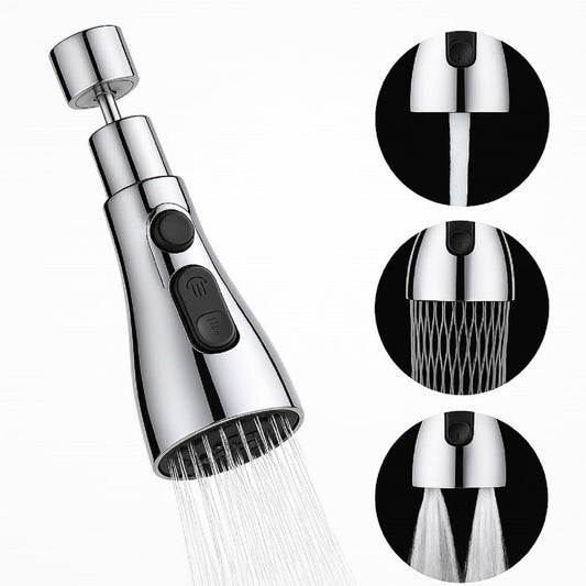 Kitchen Faucet Extender, Chrome Plated, 3-Mode Spray Head, Flexible Extension