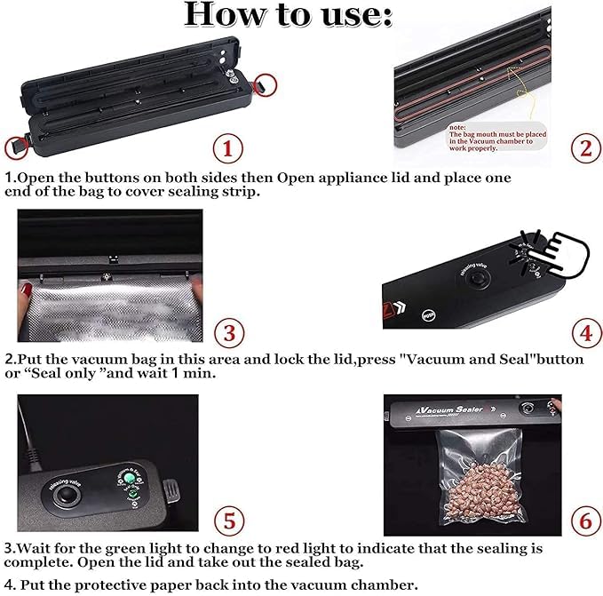 2in1 Electric Vacuum Sealer for Food Storage Home Automatic Packing Sealing Machine for Fresh Fruits, Meat and Vegetables Compact Design Storage Saver, Portable food sealer.