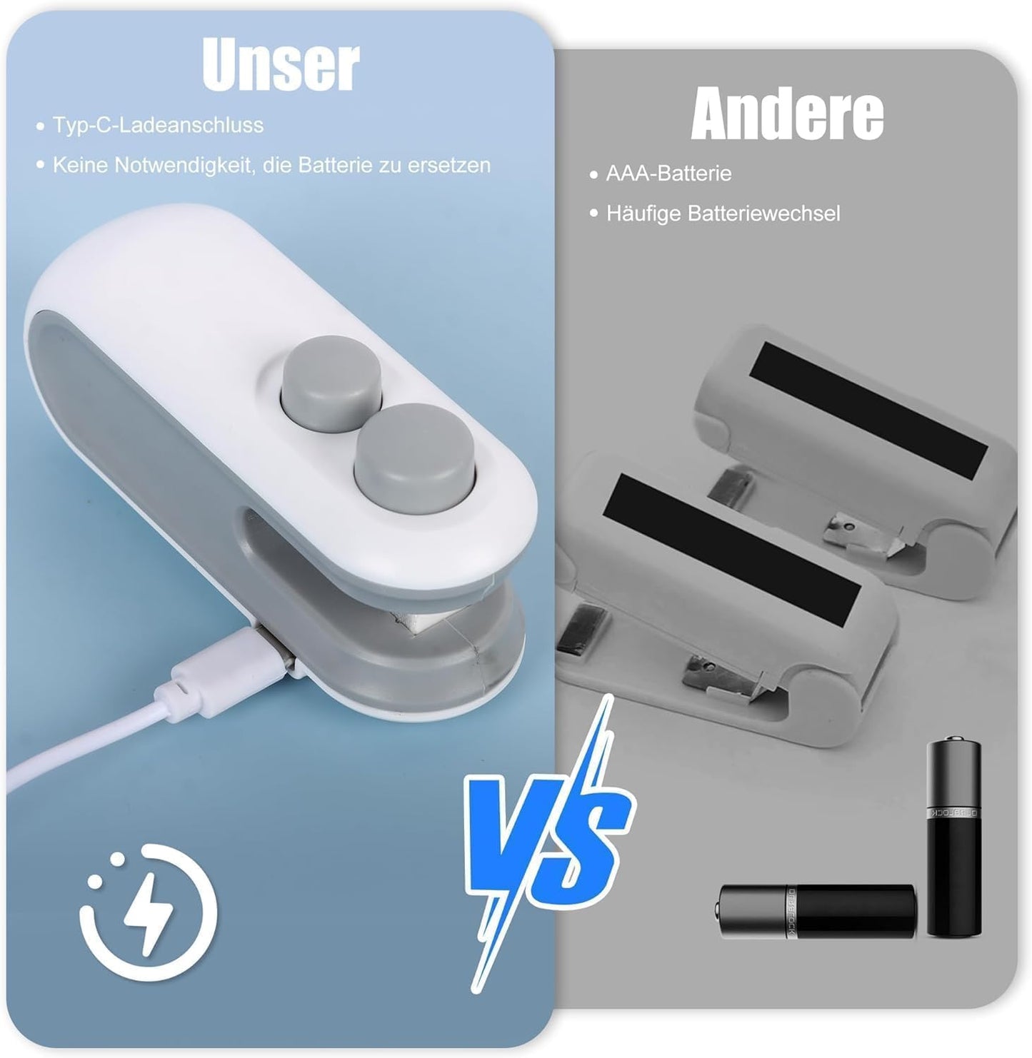 Portable Mini Sealing Machine 2 in 1 USB Rechargeable Magnetic Bag Sealer Heat Seal with Cutter, Plastic Bags Packing Machine Home Appliances-white colours