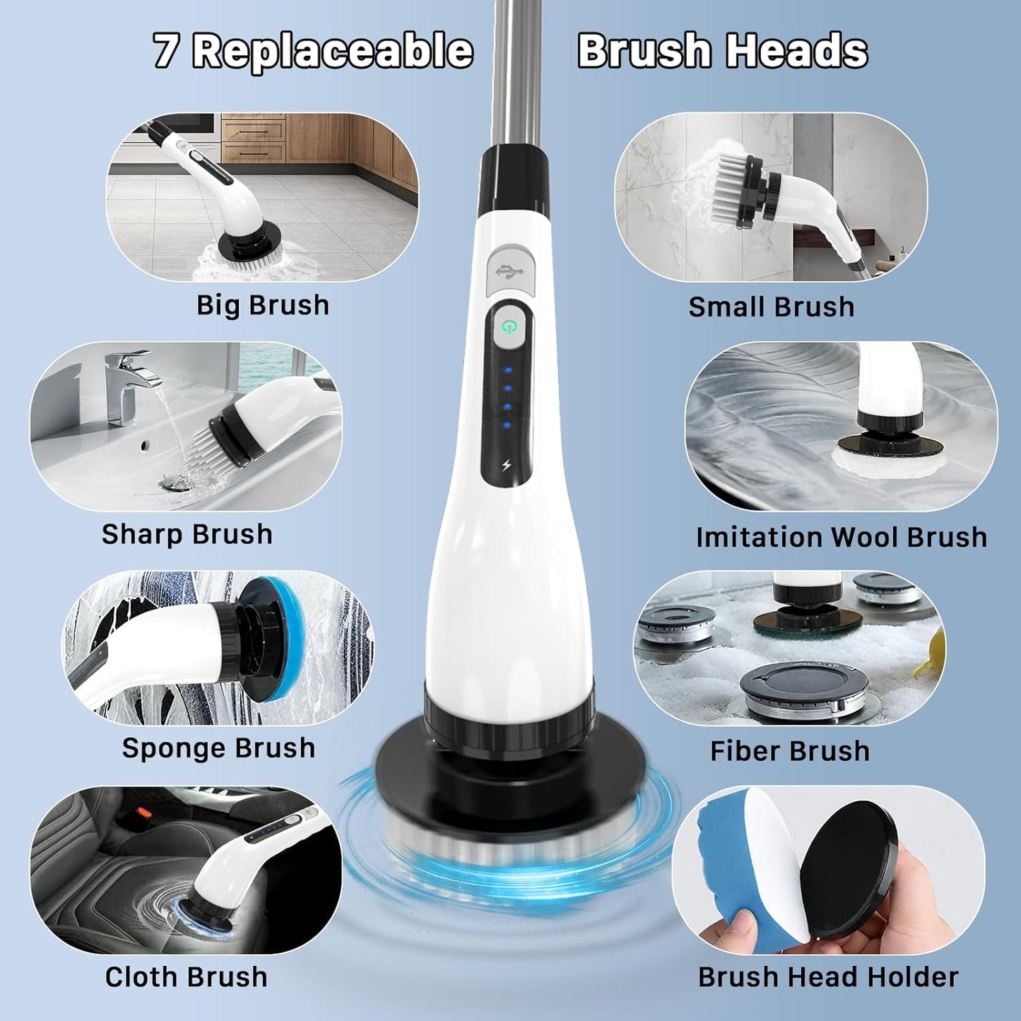 9-in-1 Electric Cleaning Brush – Save Time, Clean Faster & Easier 😳