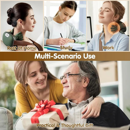 Bionic Heated Massager, Wireless Portable Shiatsu Neck and Back Massager, Electric Deep Tissue 4D Kneading Massage, Simulated Human Hand Design for Pain Relief and Muscle Relax