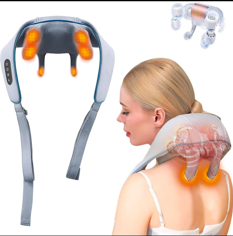 Neck And Back Massager With Heating,Electric 5D Cervical Massage Machine For Deep Tissue Neck Body Massager For Body Aches And Pains Relief, Back, Shoulders, Waist And Legs