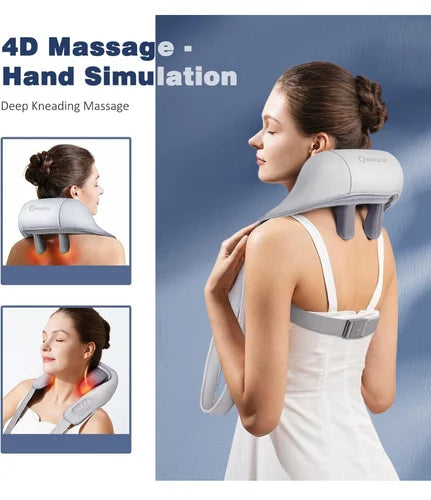 Neck And Back Massager With Heating,Electric 5D Cervical Massage Machine For Deep Tissue Neck Body Massager For Body Aches And Pains Relief, Back, Shoulders, Waist And Legs